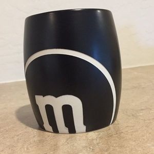 M&M Mars MM Coffee Mug Tea Cup Black Large "M"